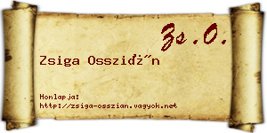 Zsiga Osszián névjegykártya